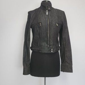 Gucci Women's Black Denim Biker Jacket  [size 8]